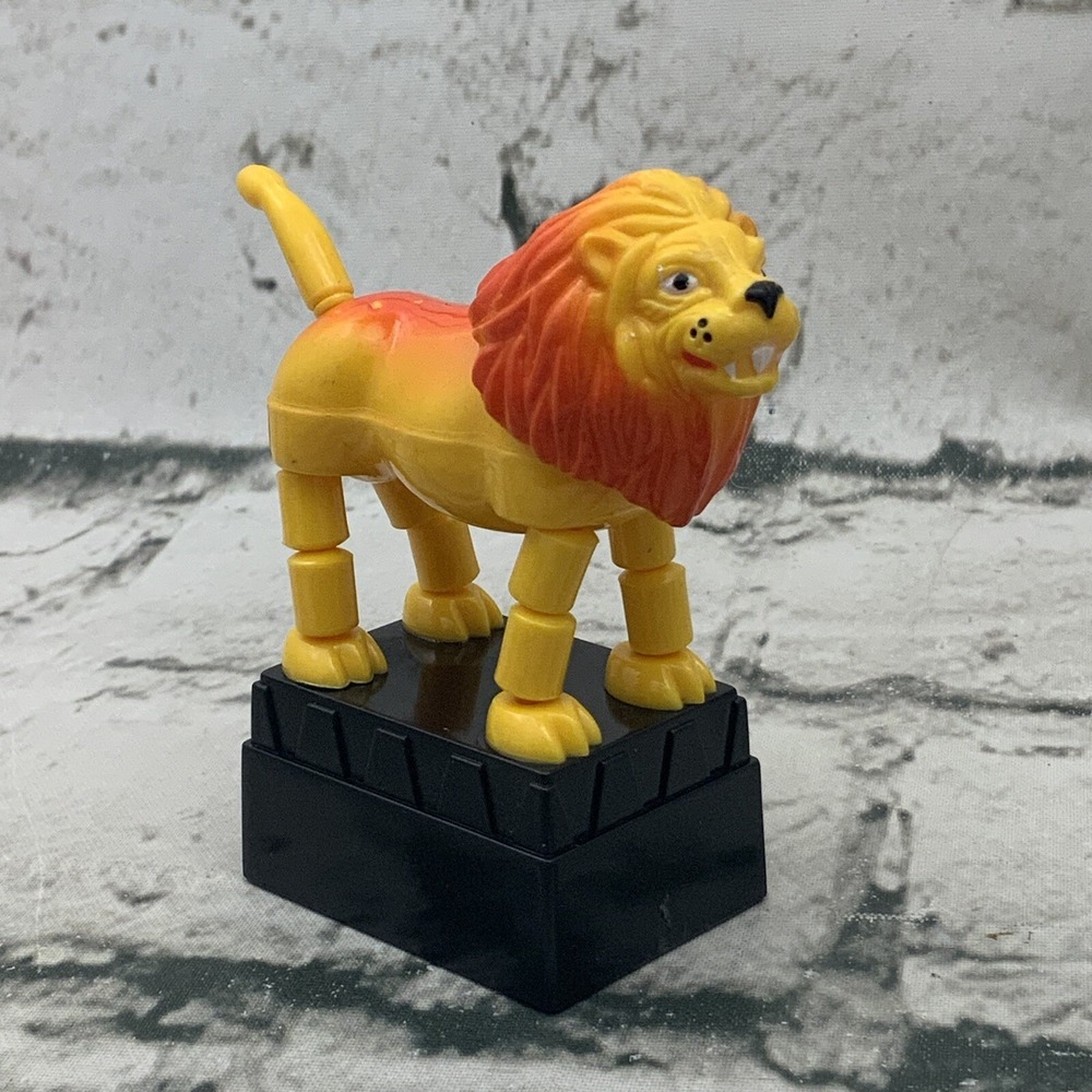 Collectible Vintage Push Button Lion‎ Figure Orange Black